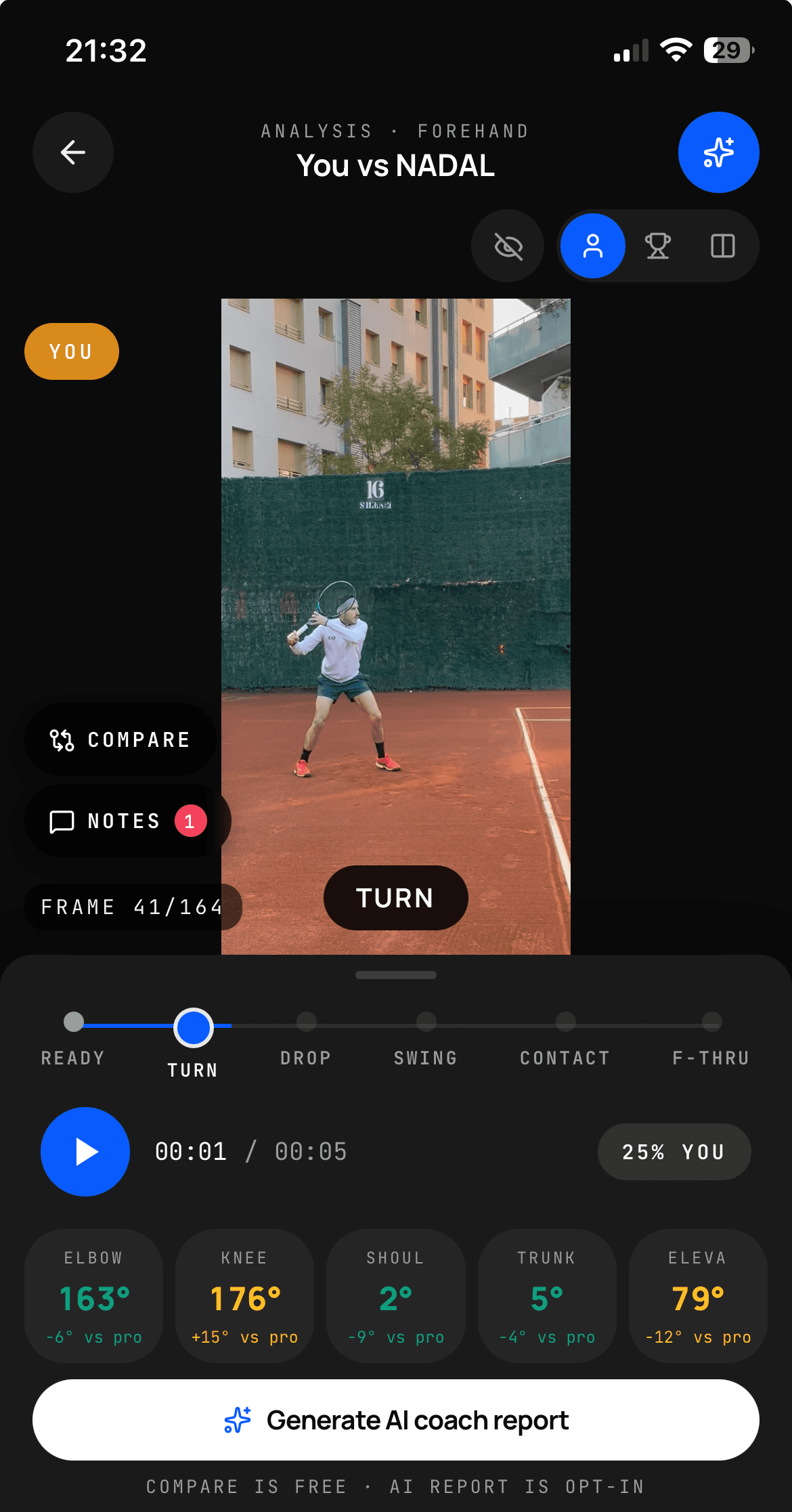 Student receiving a notification badge for new coach feedback