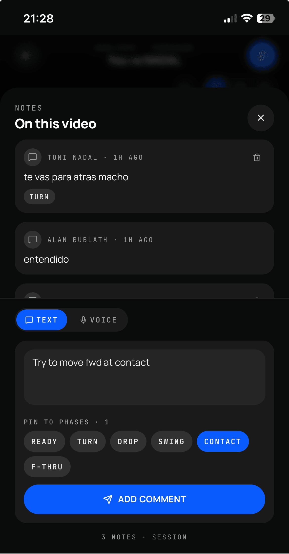 Voice notes pinned to specific video frames